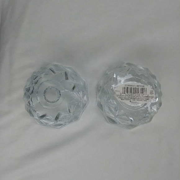 American Whitehall Pillar Taper Crystal Candle Holder Set of 2 - Picture 6 of 7